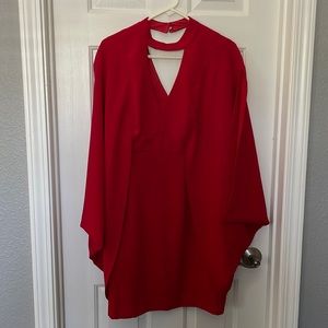 NWOT Trina Turk inferno dress (cape dress)